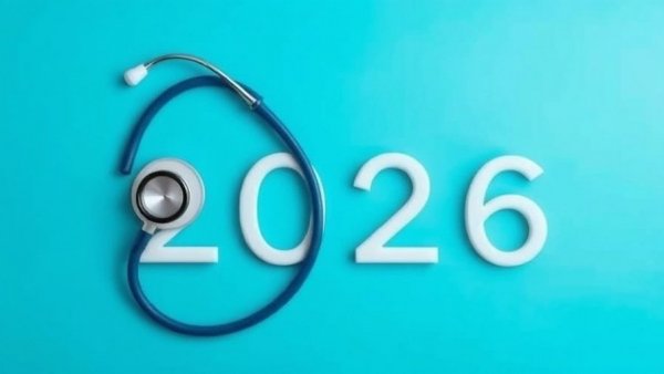 Stethoscope forming 2026 on blue background, linked to emergency medicine reimbursement.