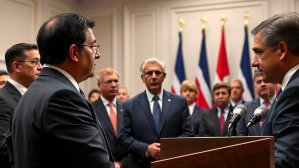 Officials at press conference on Afghan Refugee Program scrutiny.