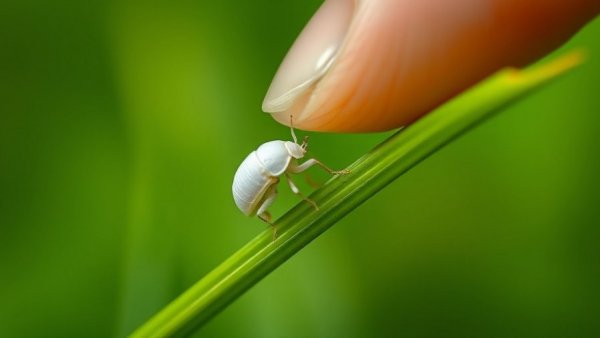 Close-up of pasture mealybug on grass in Texas.