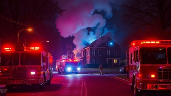 San Antonio fire department news, night house fire with responders