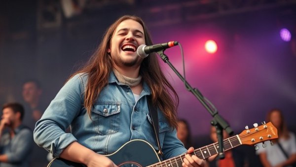 Musician at Austin Reggae Festival 2026 singing on stage with joy.