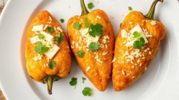 Delicious chile rellenos with cheese and cilantro in Dallas.