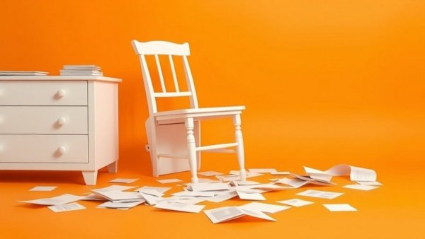 Minimalist scene symbolizing family therapy signs with furniture.