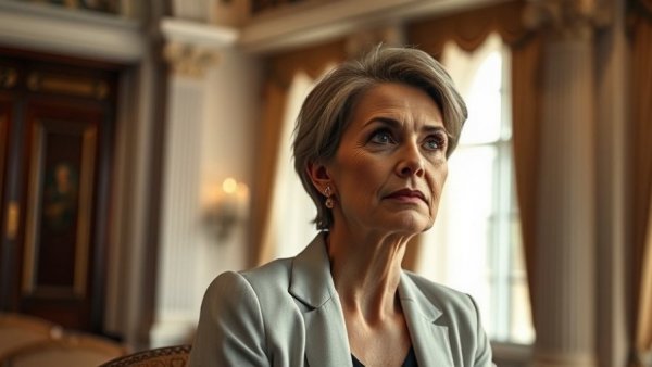 Mature woman in formal setting, thoughtful expression, right-wing backlash Vanity Fair Susie Wiles