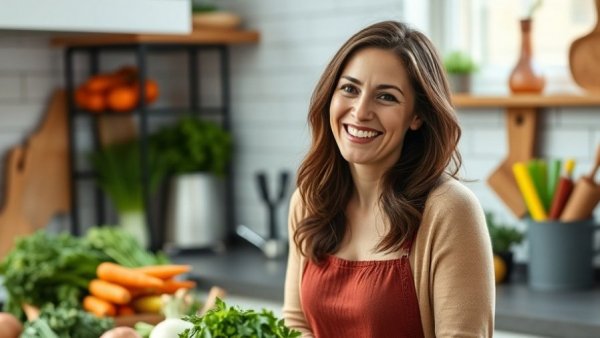 Reverse Type 2 Diabetes with a diet, woman cooking with vegetables.