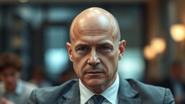 San Antonio police news: focused bald man in formal attire indoors.