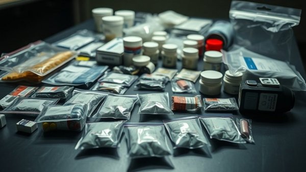 San Marcos drug trafficking arrests evidence displayed on table.