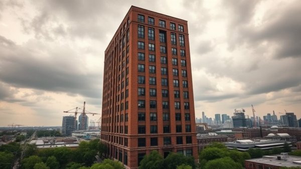 Health and wellness office building under gray sky.