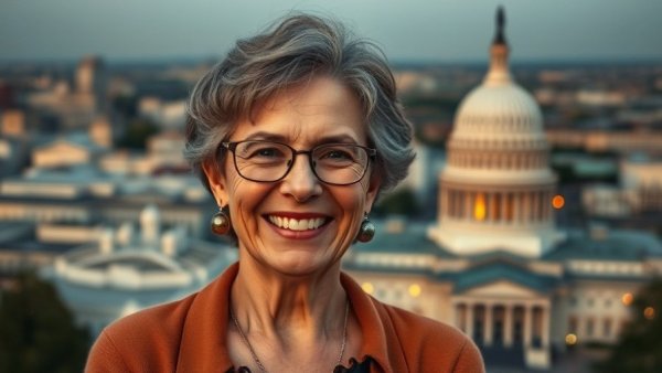 Woman smiling in front of Capitol, related to Texas 33rd Congressional District race.