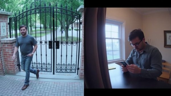 Surveillance image of Brown University shooting suspect walking.