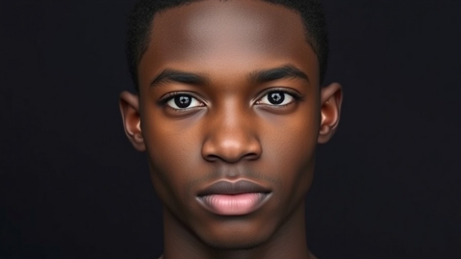 Mugshot of a young man with serious expression on neutral background.