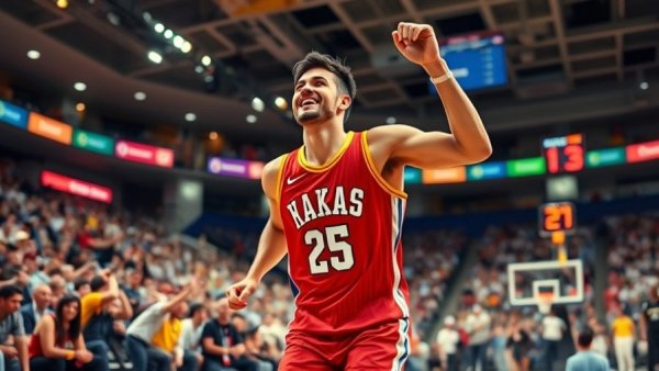 LaMelo Ball's impactful court celebration in vibrant jersey highlights NBA success.