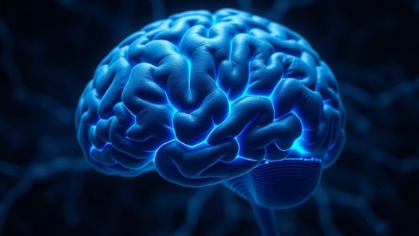 Intricately detailed brain with glowing core symbolizing efficient cognition
