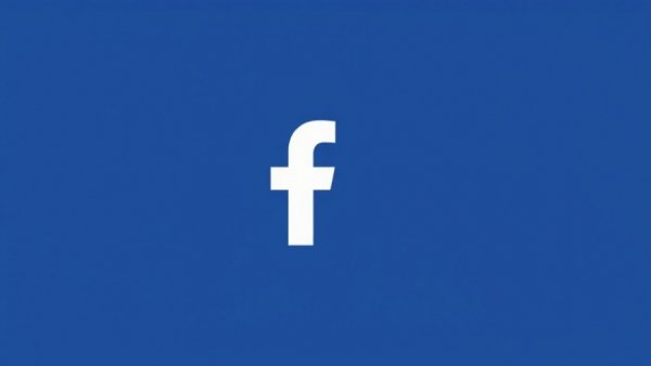 Iconic blue Facebook logo centered on plain background
