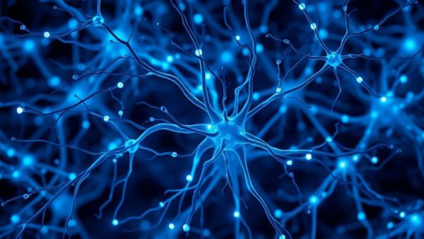 Abstract neural network depicting recurrent brain activity.