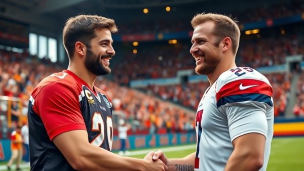 NFL Kindness Moments: Football player warmly greeting fans.