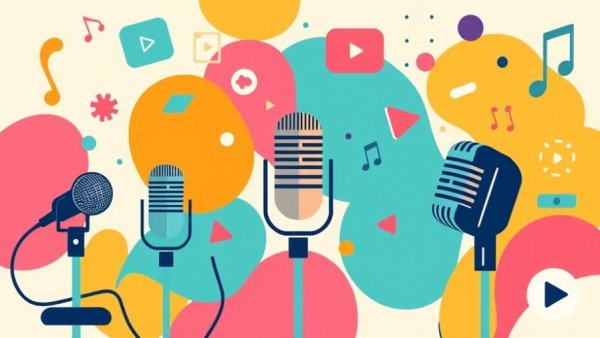 Abstract illustration of health news podcast theme.