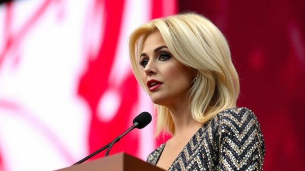 Erika Kirk speaking at a podium, demonstrating conservative leadership.