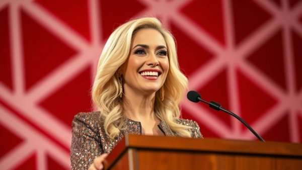 The mother conservatives need, blonde woman speaking at podium.