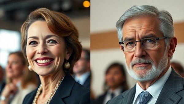 National political news figures in contrasting expressions.