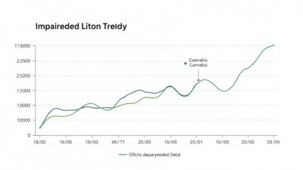 Line graph of cannabis-impaired driving trends with data points.