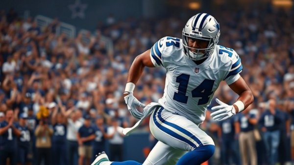 Dallas Cowboys Offseason Changes: player evading a tackle in action.