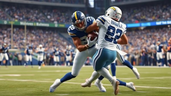 Dallas Cowboys loss to Chargers during intense game night action.