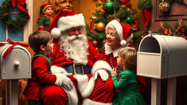 San Antonio Spurs Elf Louise Project event with Santa and children.