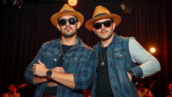 Two men at Free Week 2026 Austin music festival, casual style.