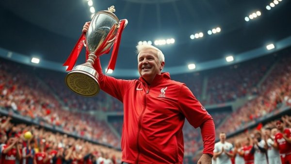 G5 inclusion in CFP: Coach celebrates with trophy in packed stadium.