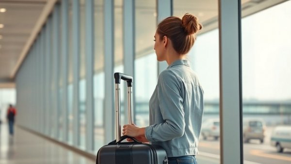 Passenger at airport contemplating airline passenger rights.