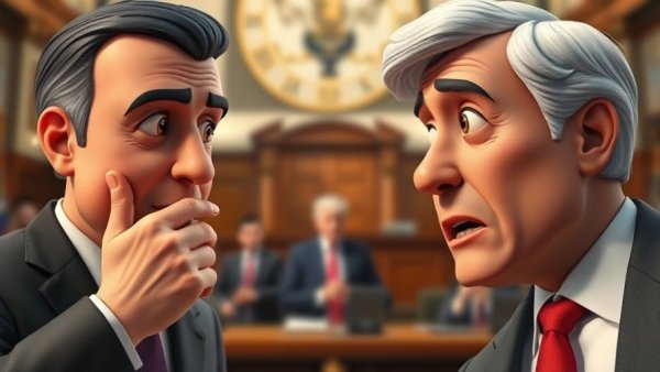 Political discussion between two politicians in national political news context