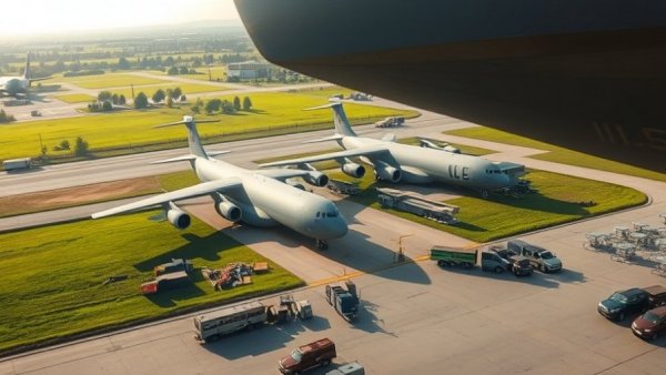US military transport planes prepare for deployment in the Caribbean.