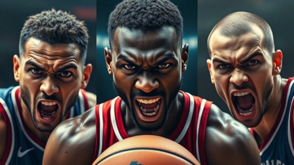 NBA highlights: intense players in dynamic action.