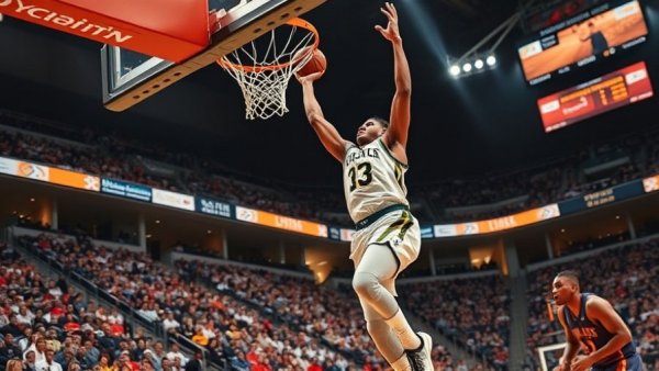 San Antonio Spurs player dunking in exciting game moment