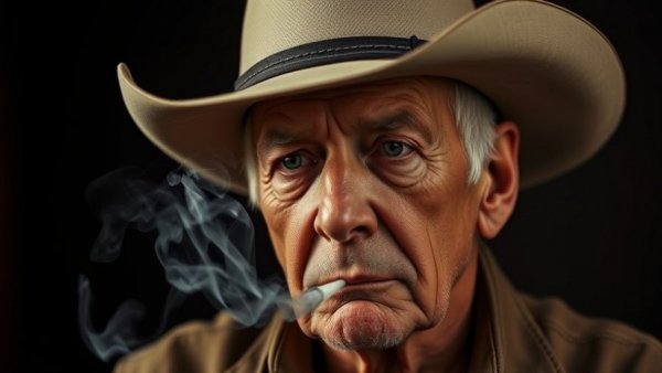 Esteemed elderly man in cowboy hat, exemplifying Austin lifestyle.