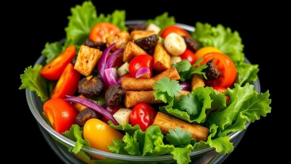 Healthy salad emphasizing nutrition for seniors.