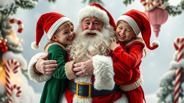 San Antonio holiday events festive Santa and elves scene