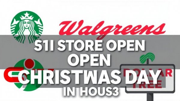 Stores open today in Houston Christmas Day logos.