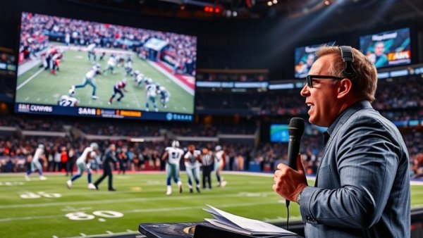 Dallas Cowboys action replay analysis with commentator.