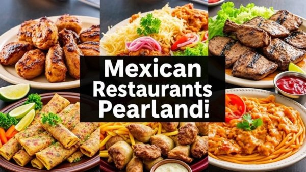 Collage of best Mexican restaurants in Pearland featuring vibrant dishes.