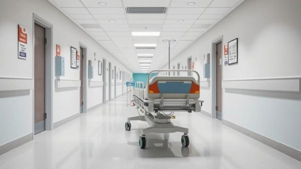 Hospital corridor with a medical stretcher, illustrating Texas Silver Loading Law context.