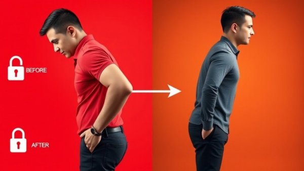 How to correct your posture in minutes: before and after comparison.