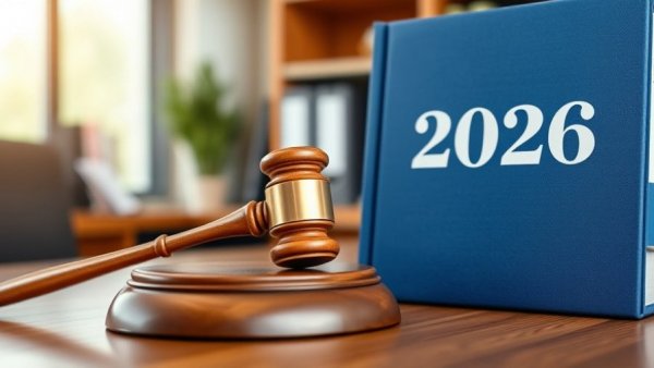 New state laws going into effect in 2026: book and gavel on desk.