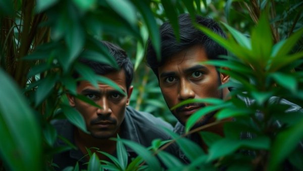 Scene from jungle setting, Anaconda sequel theme.