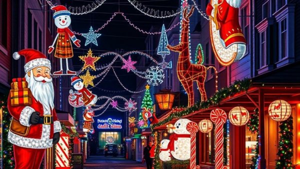 Vibrant Houston Christmas lights showcasing festive decorations.