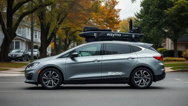 Waymo car in residential streets, parked in suburban neighborhood.