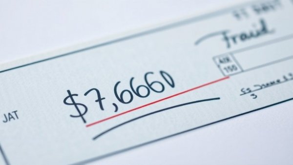 Check theft in Sugar Land: altered check close-up.