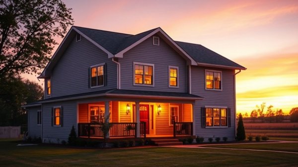 Luxurious suburban home at sunset during Brohn Homes Houston acquisition.