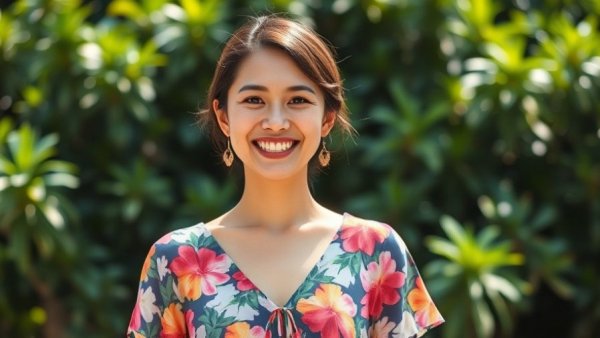 Smiling woman in a floral dress outdoors, Austin Animal Services Director.